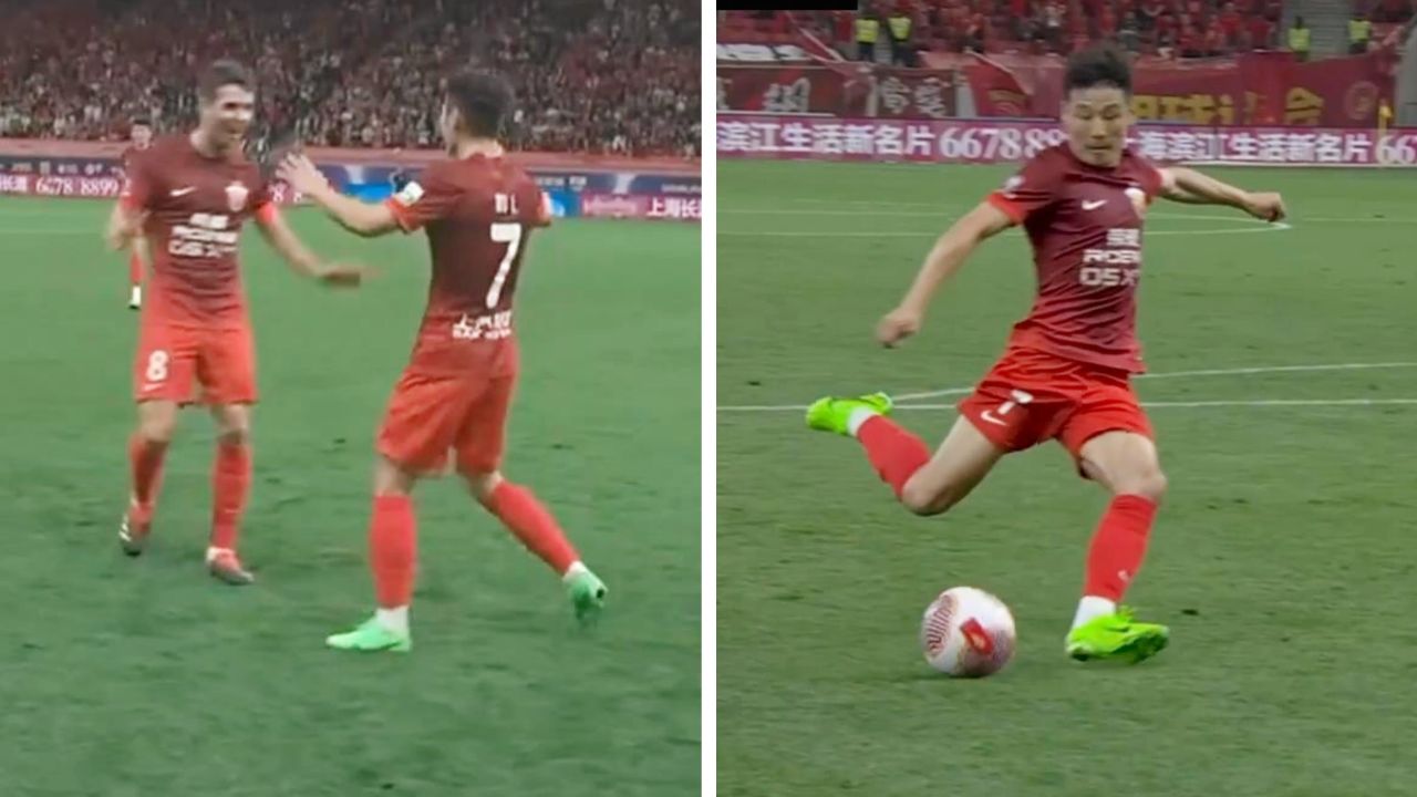 熟悉吗?武磊重现西甲破巴萨同款进球,任意球与奥斯卡完美连线远角破门