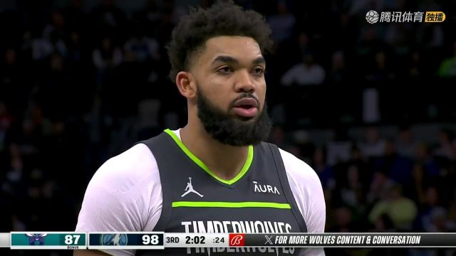 2023/24赛季NBA常规赛：黄蜂 VS 森林狼 全场回放