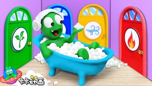 趣玩动画：臭臭的卡卡要洗澡了，三个房间的水温哪个他更喜欢呢？