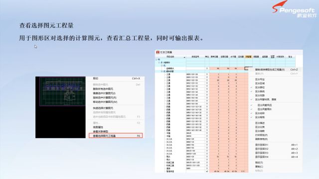 鹏业安装算量软件查看选择工程量