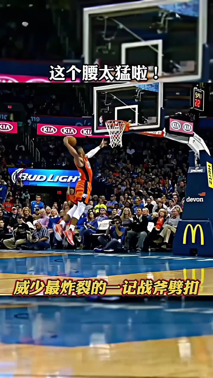 回顾威少最炸裂的一记战斧劈扣,这个腰也太猛啦!