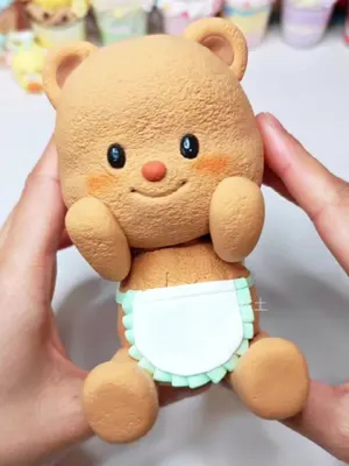废粘土不要扔,一起来改造可爱的黄油小熊#超轻粘土 #手工diy #黄油