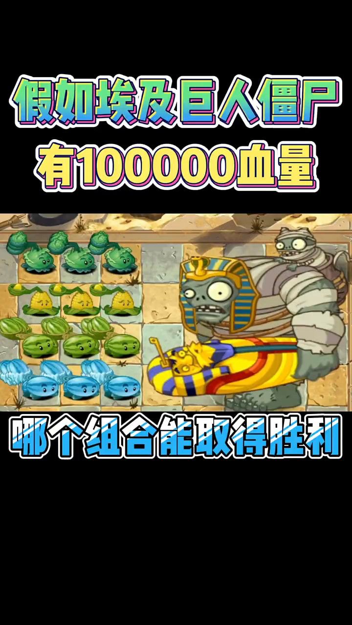 假如埃及巨人僵尸有十万血量,哪个组合能取得胜利呢?