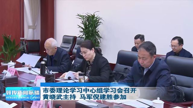 市委理论学习中心组学习会召开 黄晓武主持 马军倪建胜参加