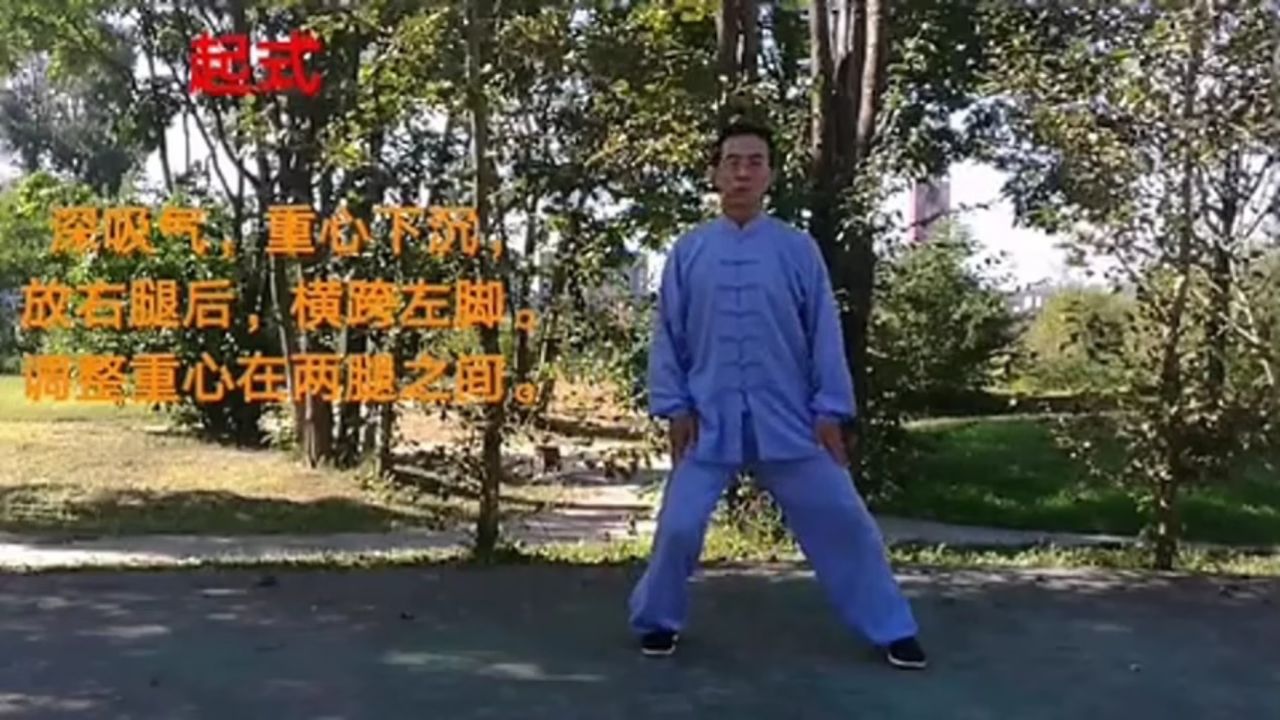 武当游龙太极拳 内功养生九式分解教学 2 起式