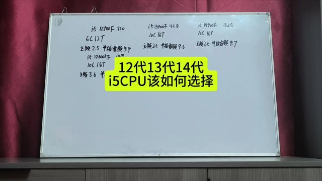 十二代i5十三代i5十四代i5该选择那块cpu