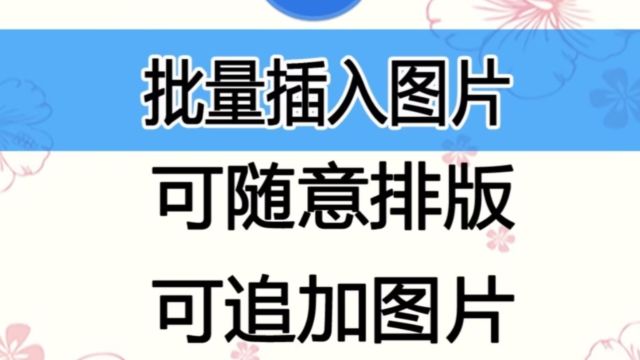 向WORD中批量插入图片,任意排版,可以随时向表格中追加图片