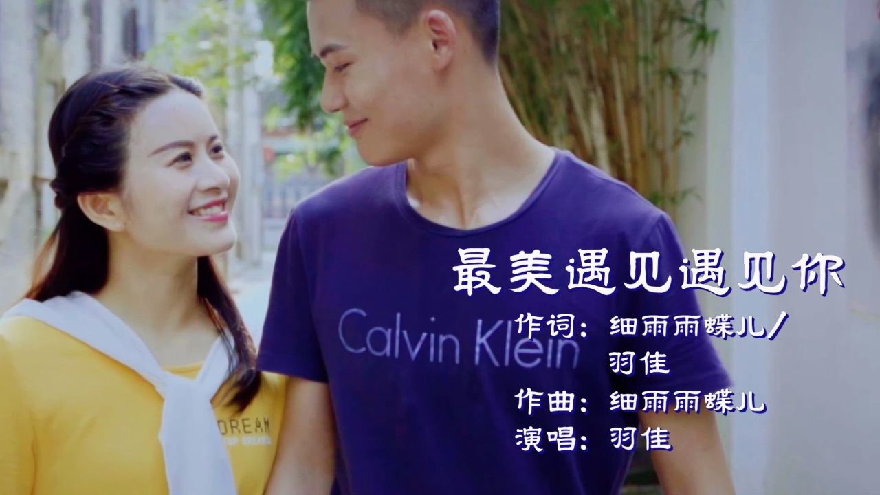 最美遇见遇见你,作词:细雨雨蝶儿/羽佳,作曲:细雨雨蝶儿,演唱:羽佳,很