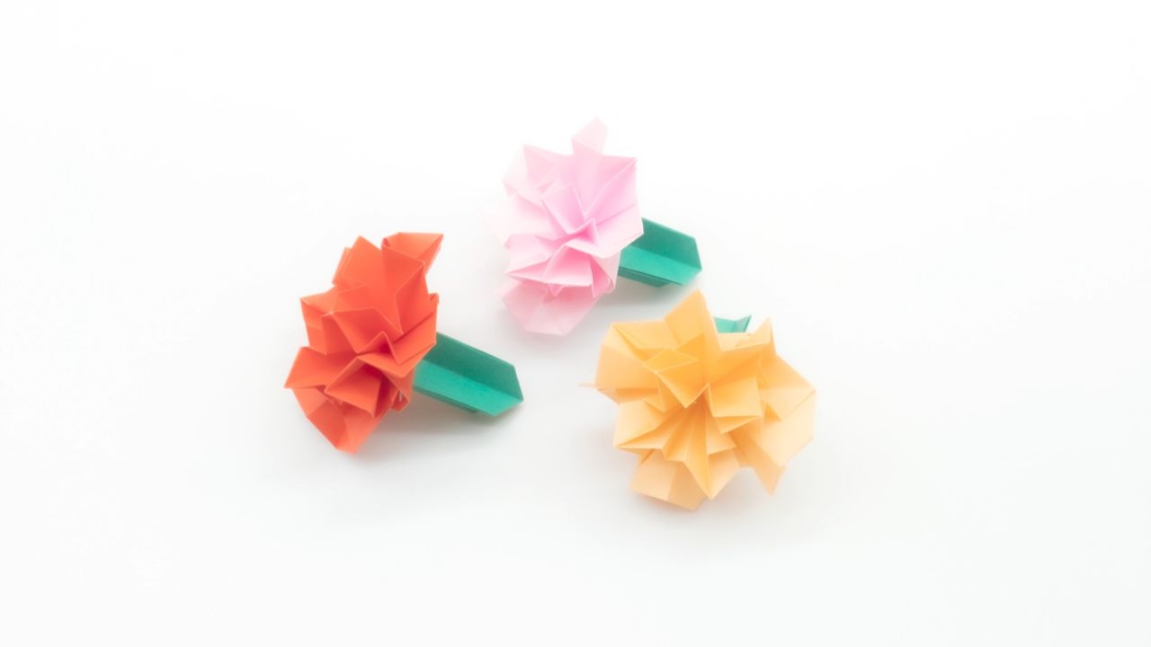 康乃馨折纸方法图片
