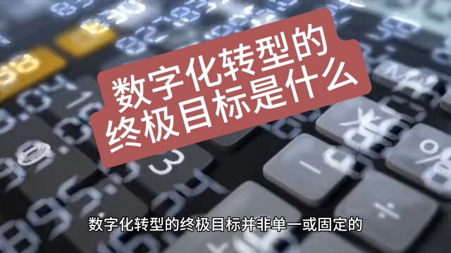 数字化转型的终极目标是什么