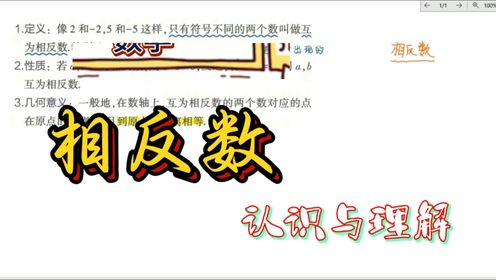 数学:相反数的认识与理解_高清1080P在线观看平台_腾讯视频