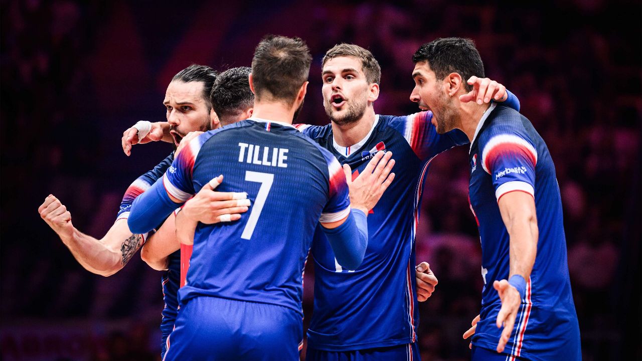 比赛集锦:2024世界男排联赛总决赛四分之一决赛 法国男排3比2意大利