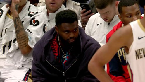 《NBA全场集锦》啥时候能重披战袍？鹈鹕镜头锁定场下观战胖虎哈欠连天 