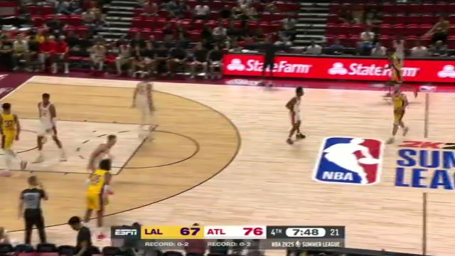 NBA夏季联赛：湖人vs老鹰第4节英文原声回放