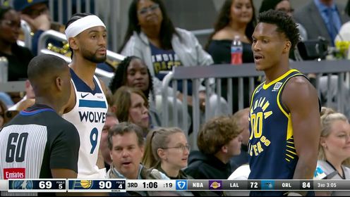 《NBA全场集锦》【回放】森林狼vs步行者第3节英文原声回放