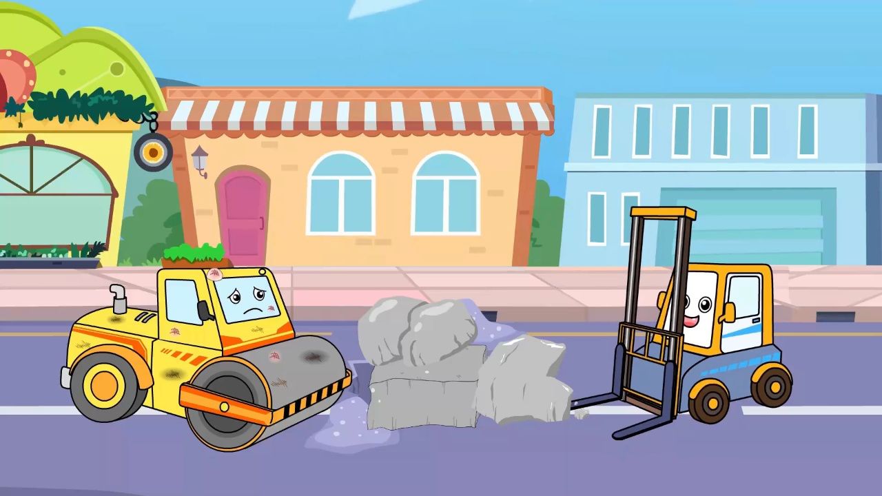 压路机"碰"地一下撞石头上了_32_高光片段