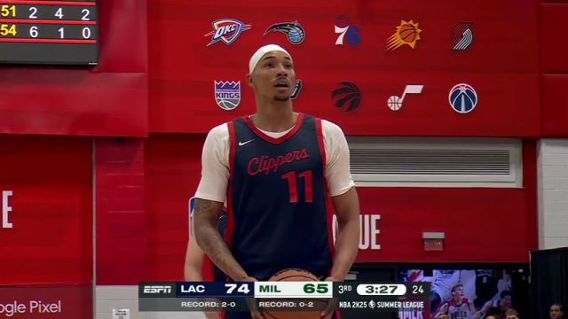 NBA夏季联赛：快船vs雄鹿第3节中文解说回放