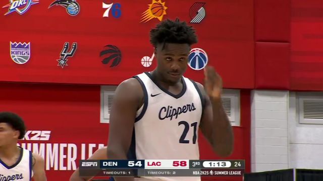NBA夏季联赛：掘金vs快船第3节中文解说回放
