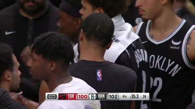 NBA常规赛：猛龙vs篮网第4节英文原声回放