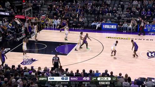 《NBA全场集锦》【回放】NBA常规赛：勇士vs国王第2节英文原声回放