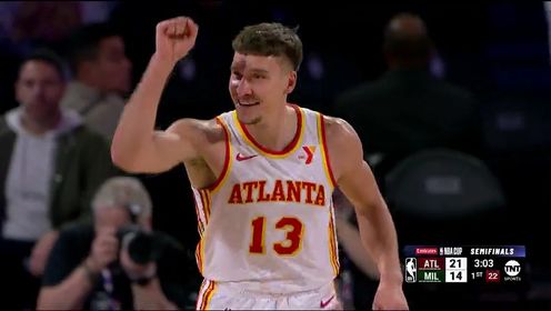 《密尔沃基雄鹿》NBA杯半决赛：老鹰vs雄鹿第1节英文原声回放