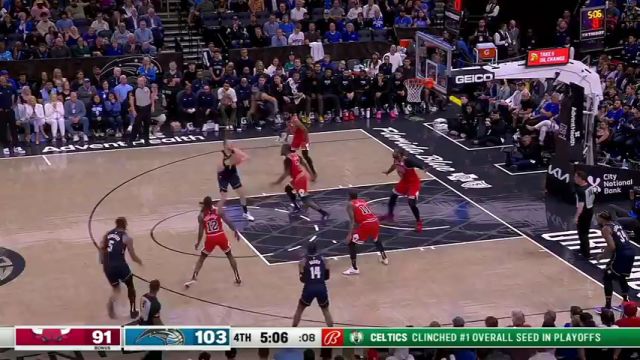 NBA常规赛：公牛vs魔术第4节中文解说回放