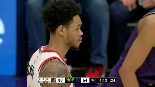 《NBA全场集锦》【回放】NBA常规赛：开拓者vs鹈鹕第3节中文解说回放