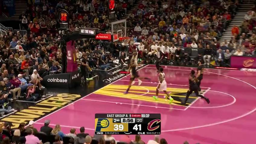 步行者vs骑士第2节英文原声回放