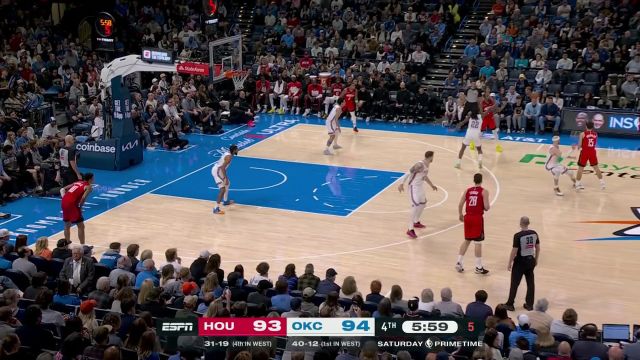 火箭112-106雷霆 火箭首发全部上双助队终止颓势