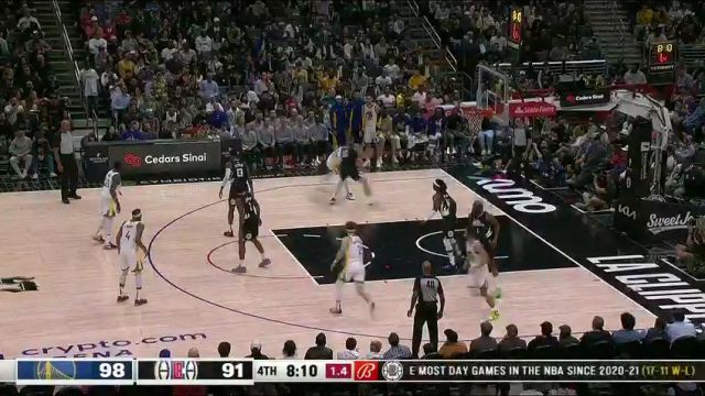 勇士vs快船第4节英文原声回放