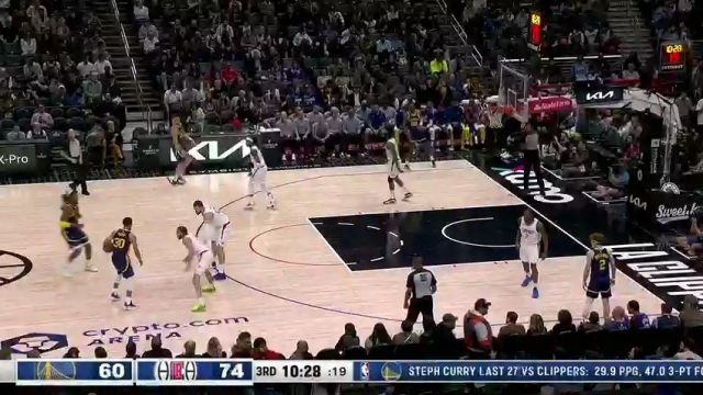 NBA常规赛：勇士vs快船第3节中文解说回放