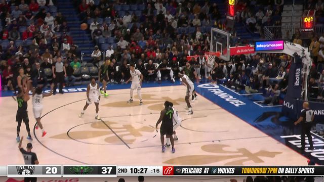 篮网85-112鹈鹕 麦科勒姆16+6鹈鹕7人上双大胜篮网