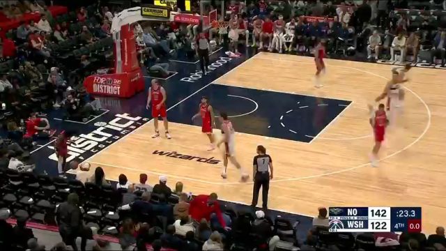 NBA常规赛：鹈鹕vs奇才第4节英文原声回放