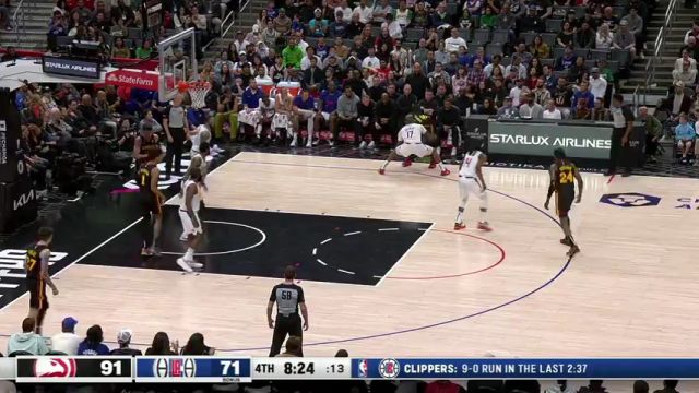 老鹰vs快船第4节英文原声回放