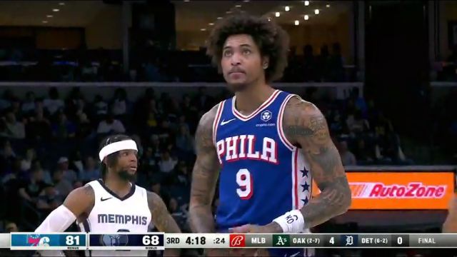 NBA常规赛：费城vs灰熊第3节中文解说回放