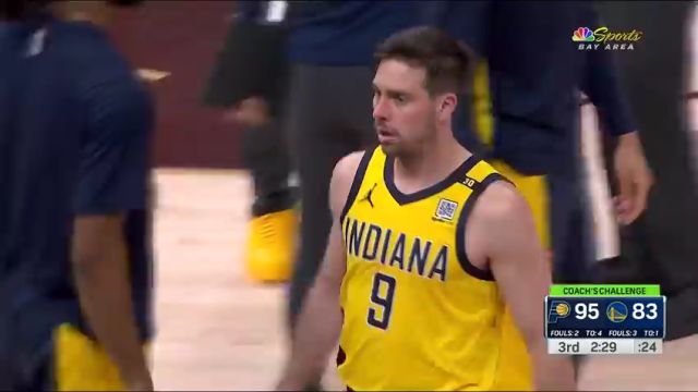 NBA常规赛：步行者vs勇士第3节英文原声回放