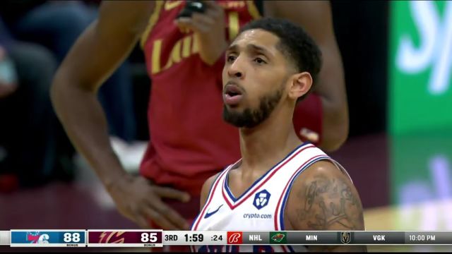 NBA常规赛：76人vs骑士第3节英文原声回放