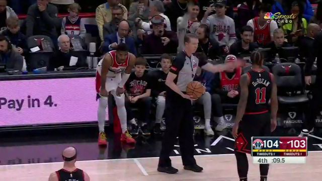 NBA常规赛：奇才vs公牛第4节英文原声回放