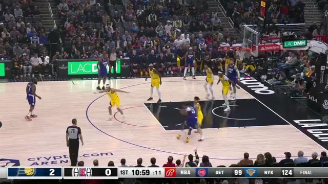 NBA常规赛：步行者vs快船第1节英文原声回放