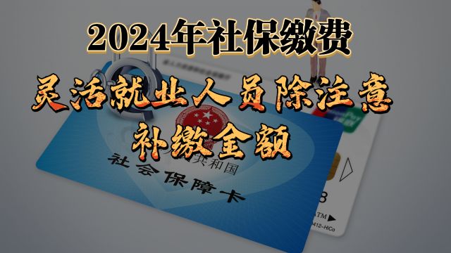 2024年社保缴费,社保“双降”下,灵活就业人员还需注意三个细节