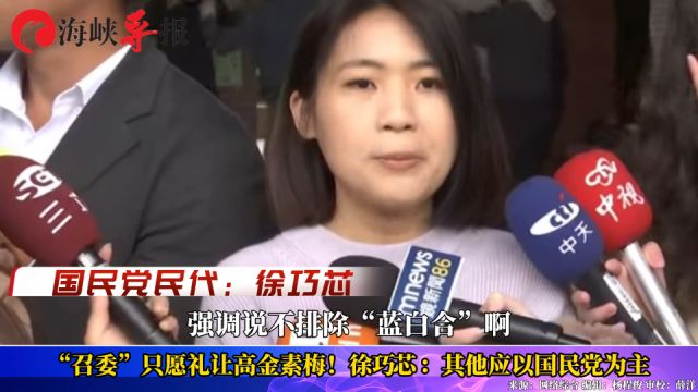 “召委”只愿礼让高金素梅!徐巧芯:其他应以国民党为主