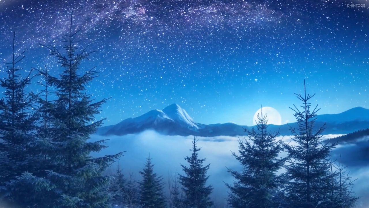 漫天星星的夜晚,北极光夜景视频素材