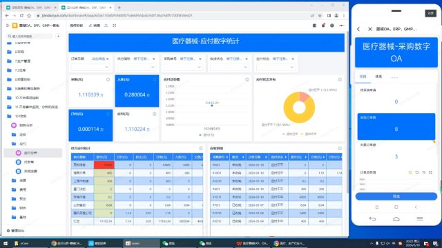 Y2.13医疗器械采购管理软件应付分析医疗器械进销存管理系统