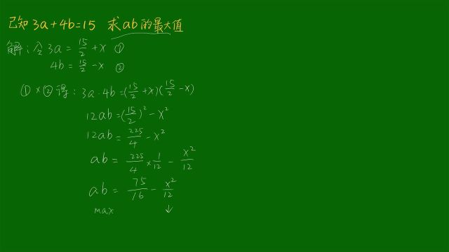 3a+4b=15,求ab最大值,你知道咋求吗?