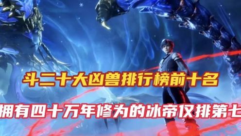 斗罗大陆2绝世唐门：十大凶兽实力排名四十万年魂兽冰帝仅排第七_高清1080P在线观看平台_腾讯视频