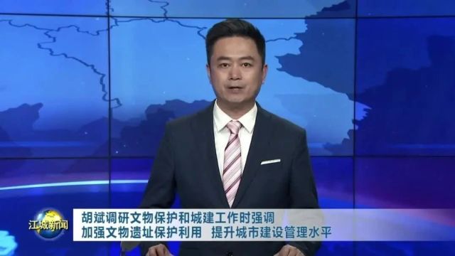 胡斌调研文物保护和城建工作时强调 加强文物遗址保护利用 提升城市建设管理水平