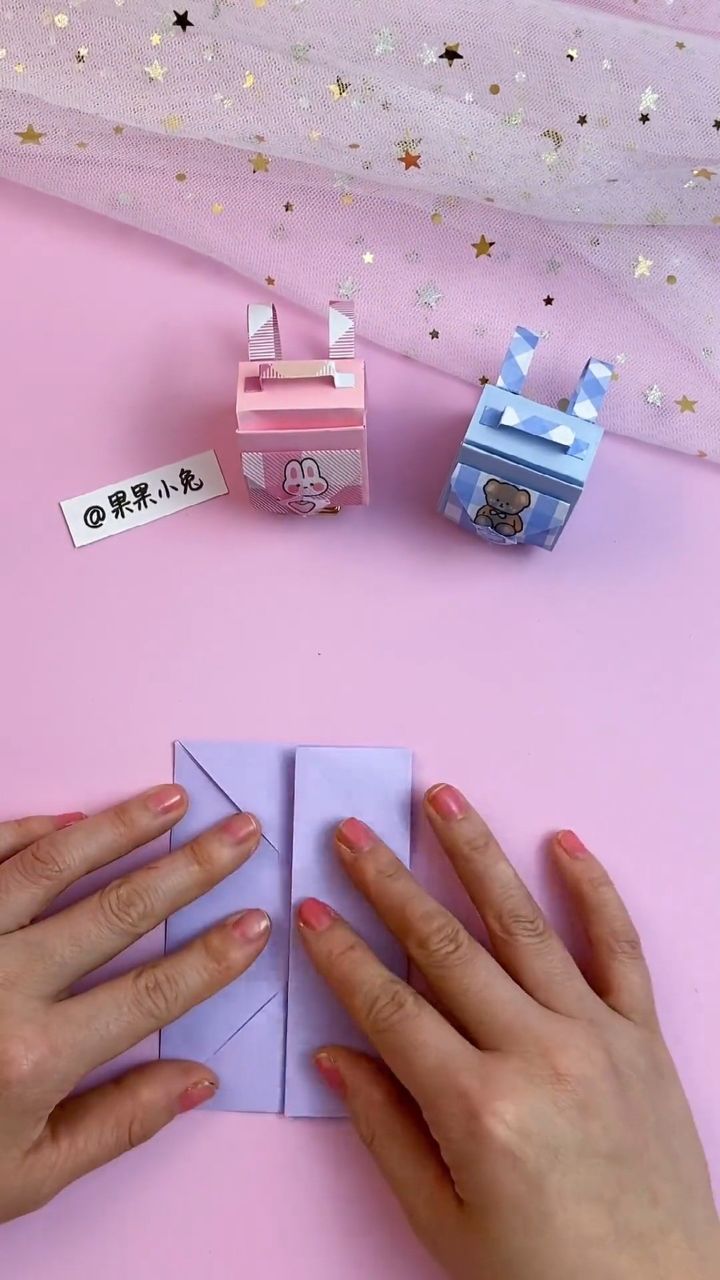 可爱迷你折纸书包教程 手工闺蜜小书包制