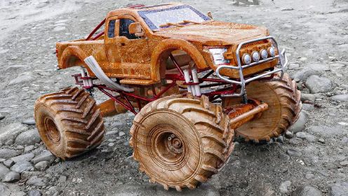 大神用木头精细打造福特F150怪兽卡车模型，每一处都令人惊叹！