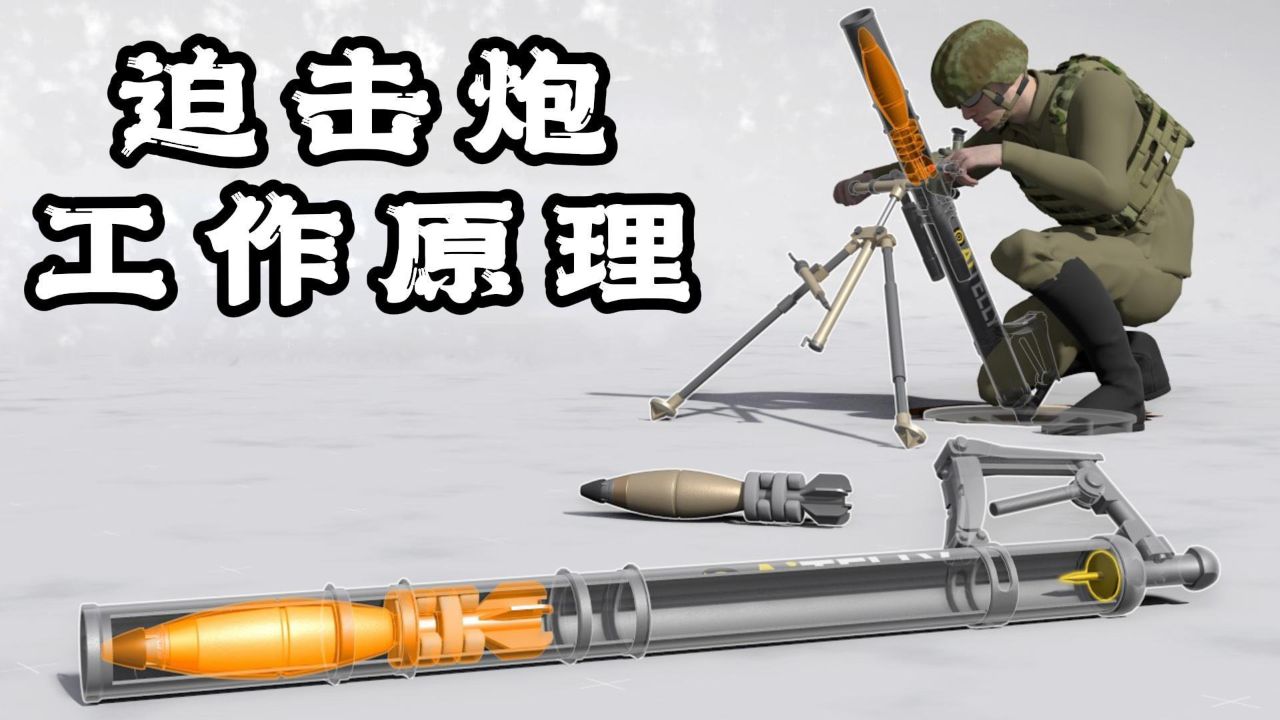 大炮一响黄金万两,81毫米迫击炮工作原理,3d动画解析
