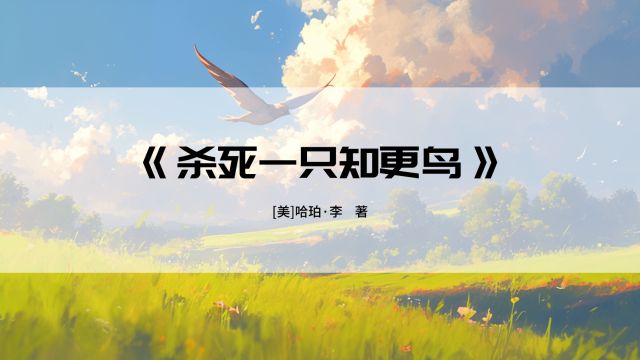 我永远会被文字所震撼 《杀死一只知更鸟》